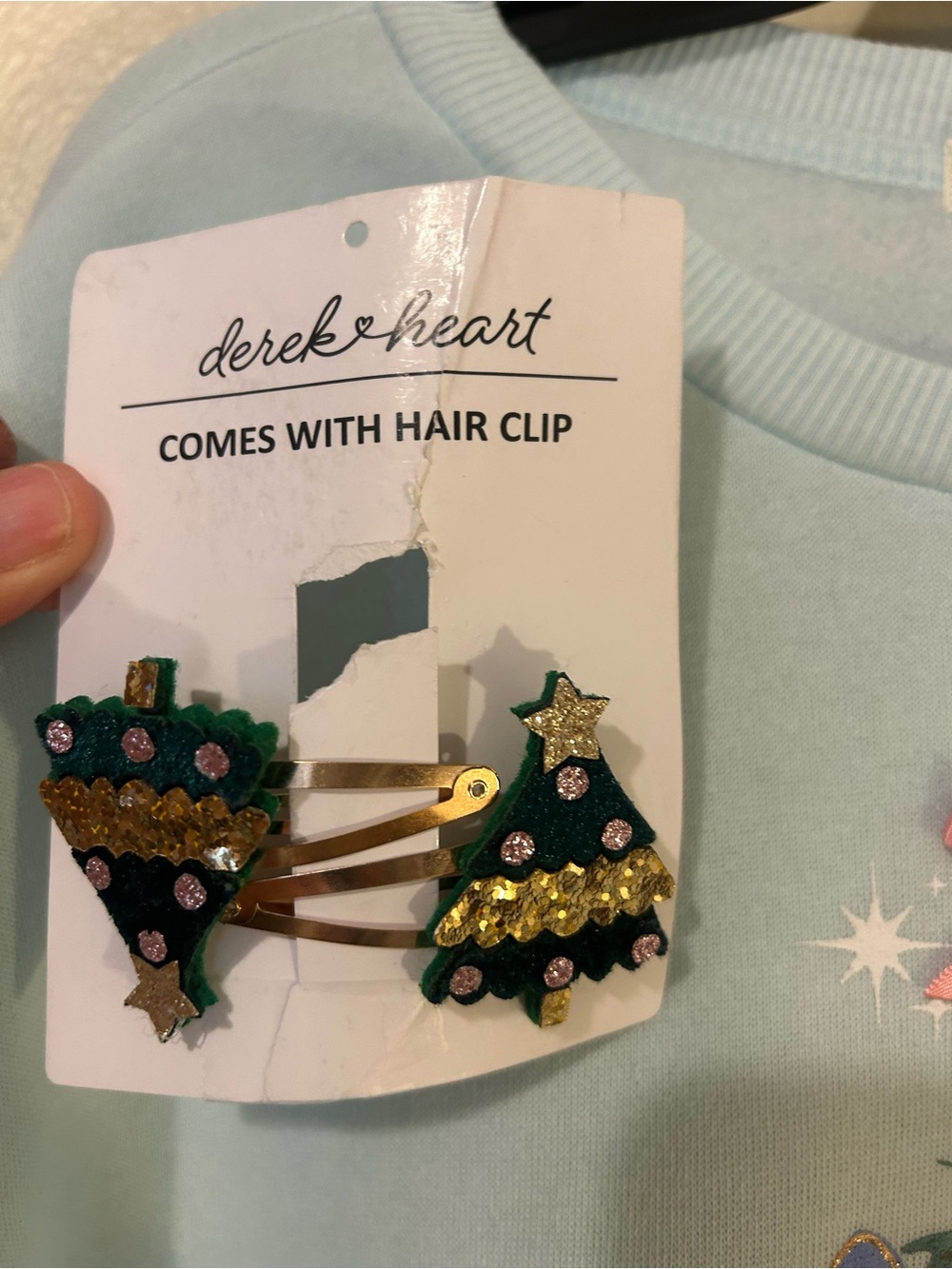 Derek Heart Christmas Tree Sweatsuit Set Girls Size 10/12 - Picture 5 of 7